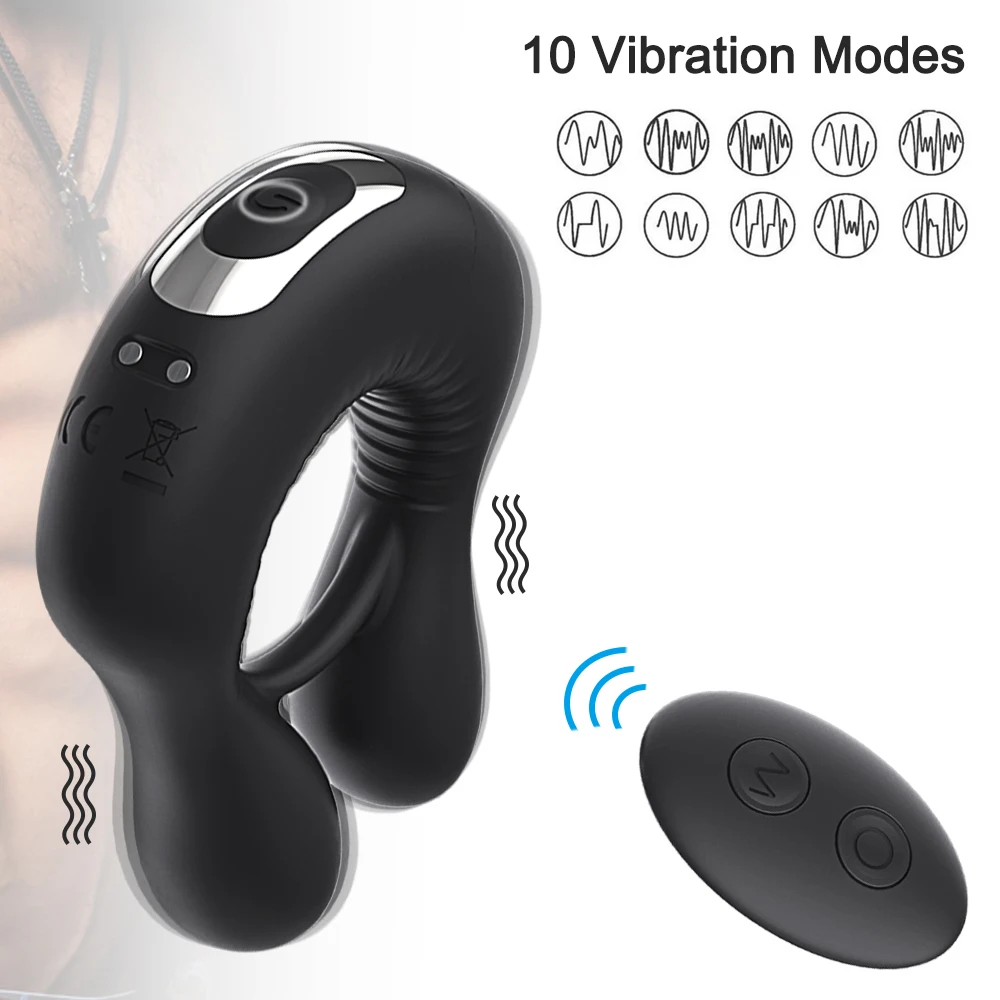 Wireless Remote Control Vibration Cock Ring Delay Ejaculation Penis Ring Men Semen Lock Ring Sex Toys for Couples Adult Goods 18