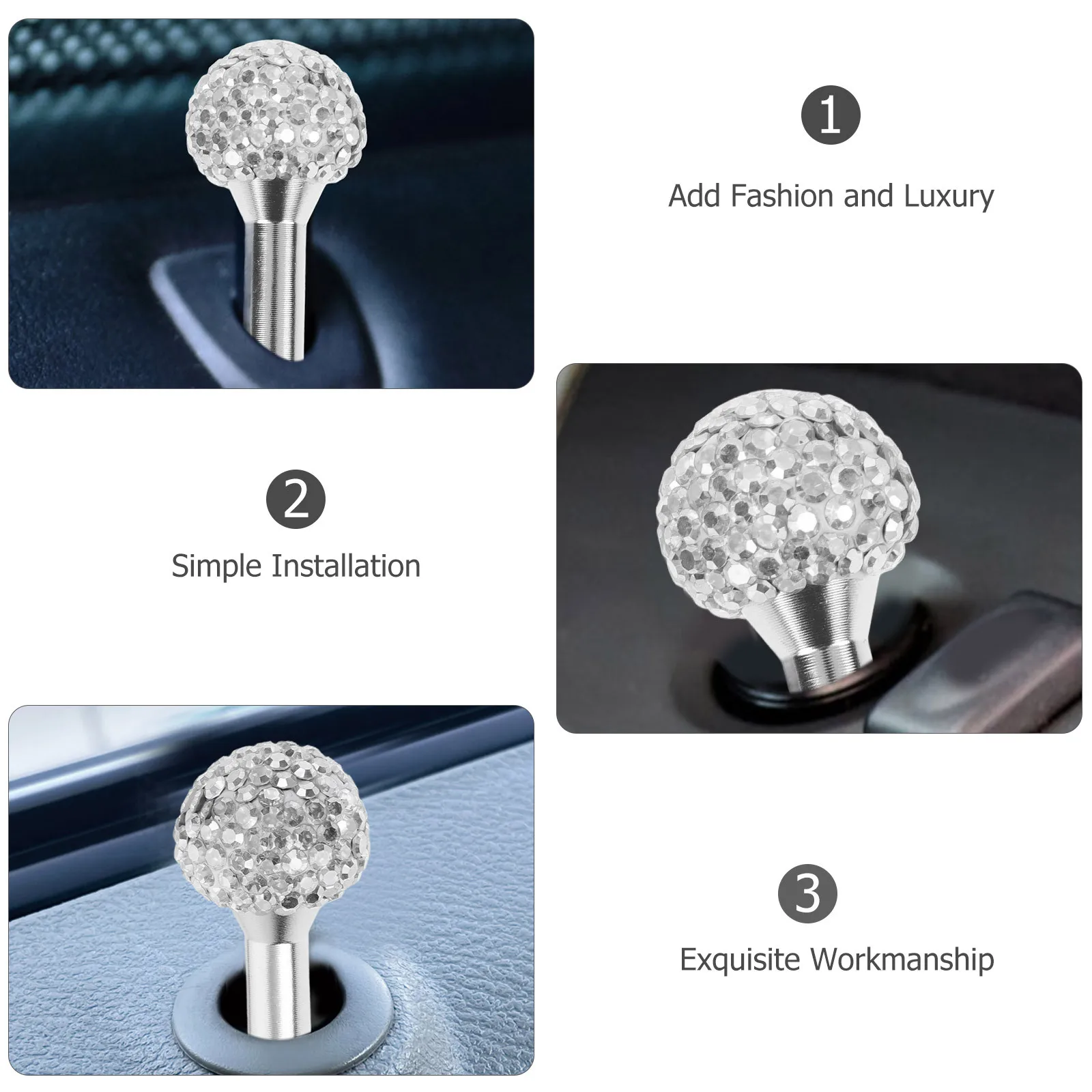 

2pcs Car Door Lock Pull Pins Durable Metal Interior Handle Auto Parts For Car Modification Easy Install Compatible With Multiple