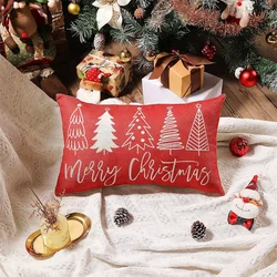 Christmas Decorative Linen Pillow Cover 30x50cm Sofa Throw Pillowcase Rectangle Christmas Decorations Home Decor Cushion Cover