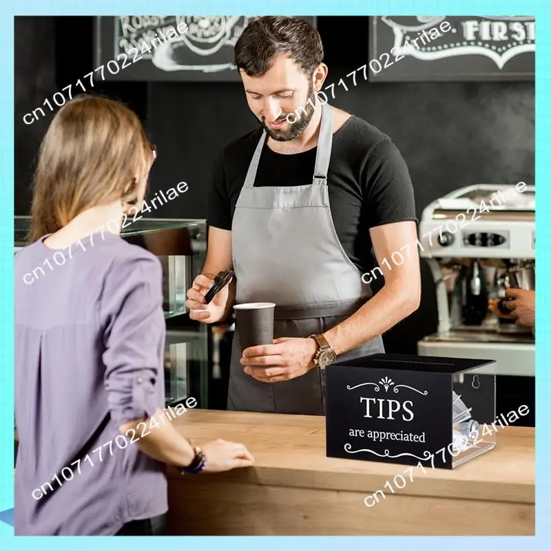 A17Z Tip Jars For Money 6 X 4 X 5 Inch Tip Collection Box With Lock Donation Suggestion Box For Tip Storage Raffling Box