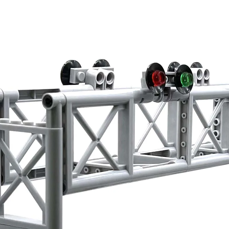Kleine Bouwstenen Trein Scène Onderwijs Verhogende Rail/Verkeer Licht/Track/Spoorweg Tunnel Grot Onderdelen voor Montage Bricks speelgoed
