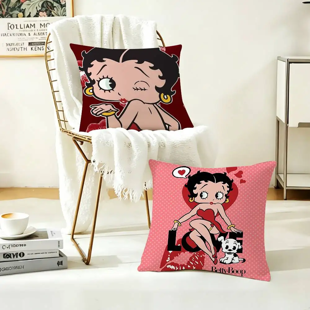Vintage B-Betty B-Boop   Pillow Case Pattern Printed Pillowcase For Living Room Sofa Cushion Cover