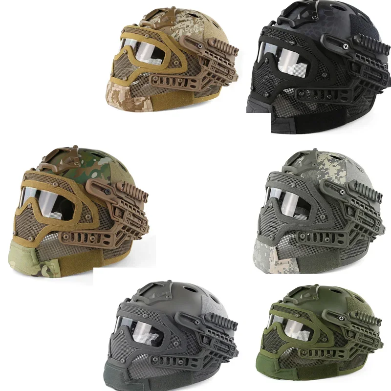 

FAST PJ Helmet Mask Integrated Head Protective Outdoor Riding Tactical Helmet