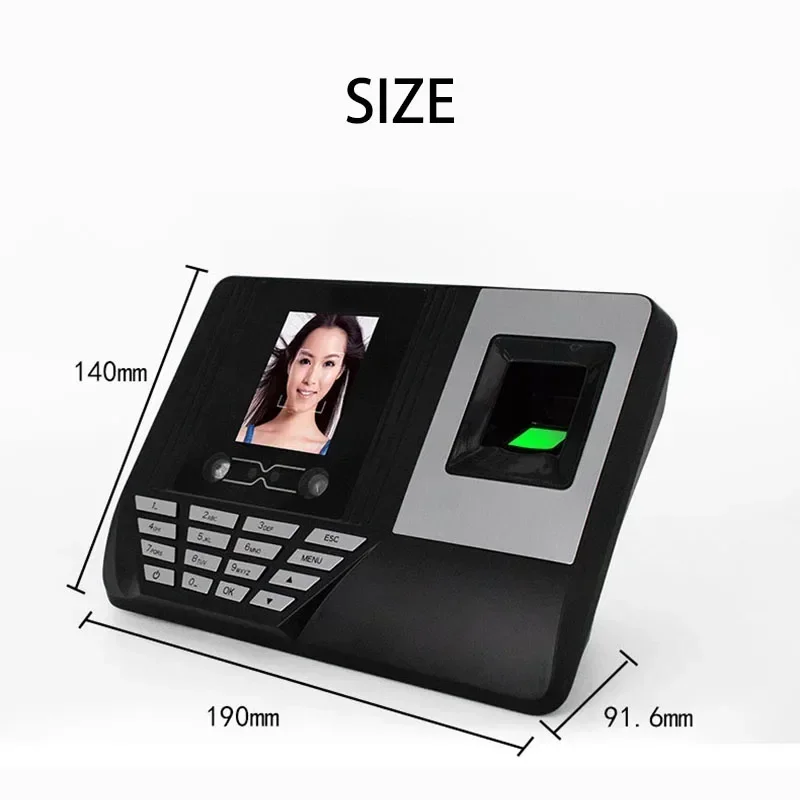 Nuevo reloj de tiempo de asistencia biométrico eléctrico con huella dactilar, máquina de asistencia, grabadora de disco en U, registro de registro de empleados