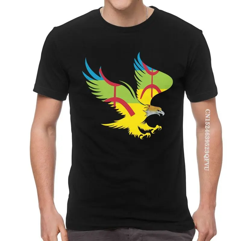 Amazigh Flag Eagle Soaring Patriotic T Shirt Men Cotton Oversized T Shirts Tifinagh Berber Proud Tee Streetwear Tshirt EMO Men