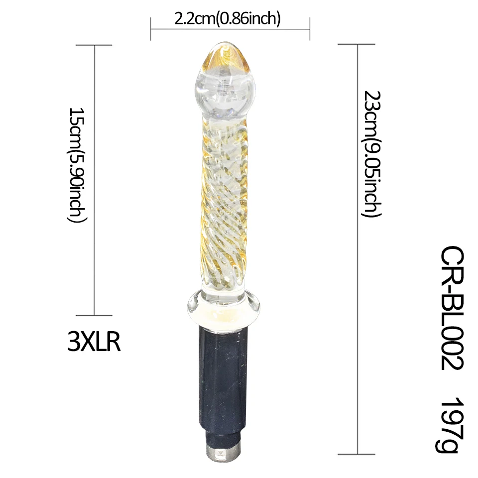 FREDORCH Crystal Glass Dildos Penis Glass Beads Anal Butt Plug Erotic ，Sex Machine Attachment 3XLR for Women Couple