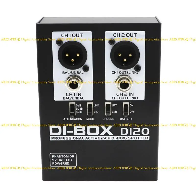 E21e 2channel Active Direct Box Active Box с выходным заземлением для Live Sound Studio Recording Equipment