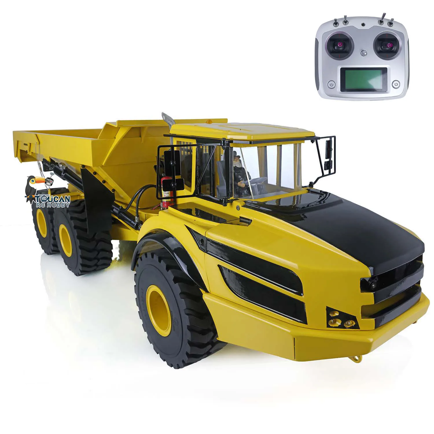 XDRC 1/14 Skala A40G Metalowy Hydrauliczny RC Ciężarówka Zespolona 6x6 Wywrotka Symulacja Pełny Dźwięk Światło Radio Silnik Model Zabawka Wywrotka