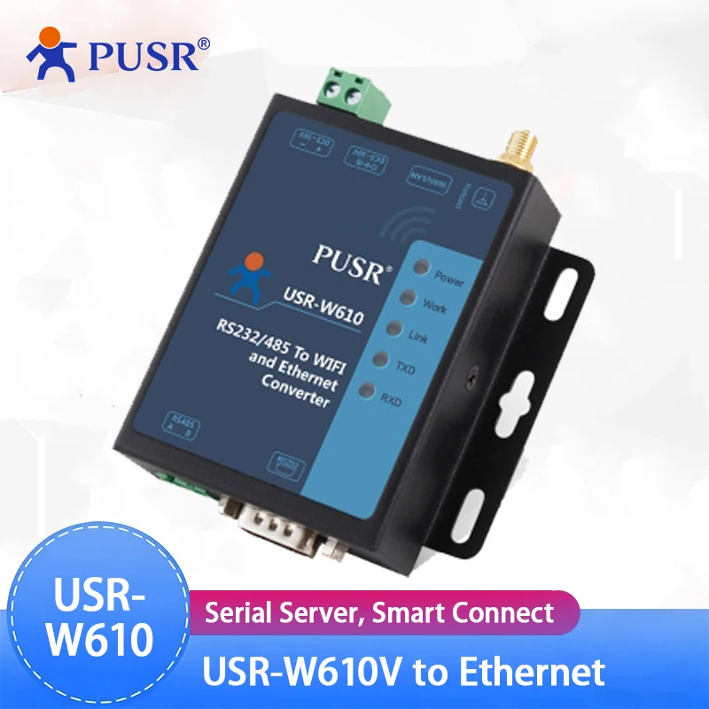 Serial RS485 RS232 to WiFi Converter Industrial Wireless Client Modbus Gateway MQTT Protocol USR-W610 (Qualcomm Version)