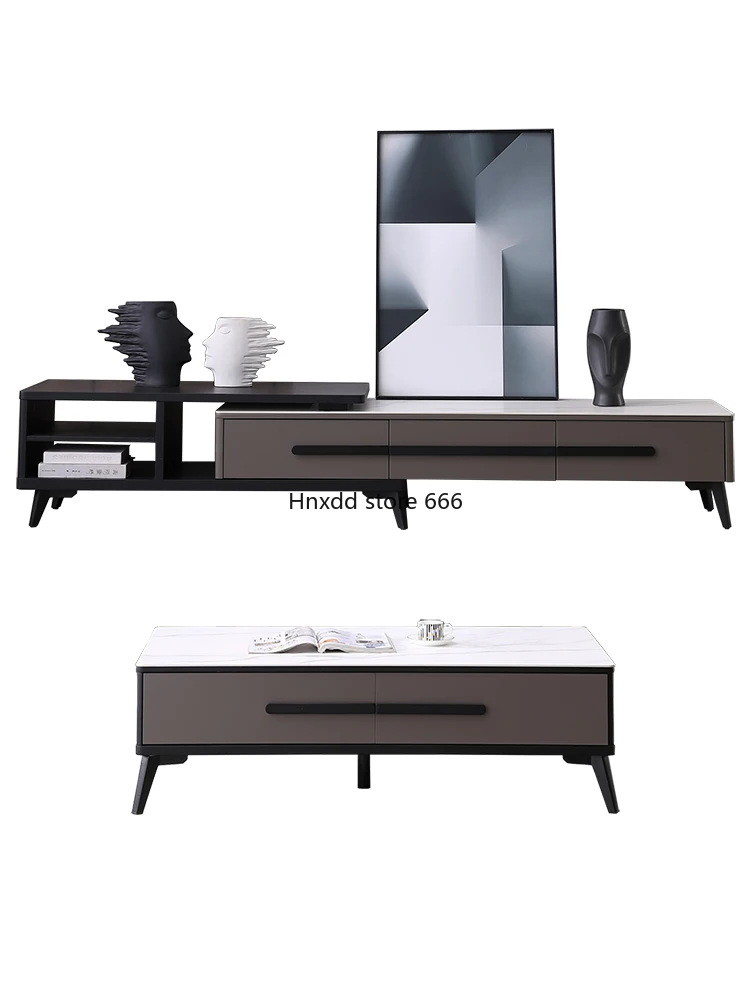 Coffee table TV cabinet combination, Italian light luxury Nordic designer 1.3 meters baked