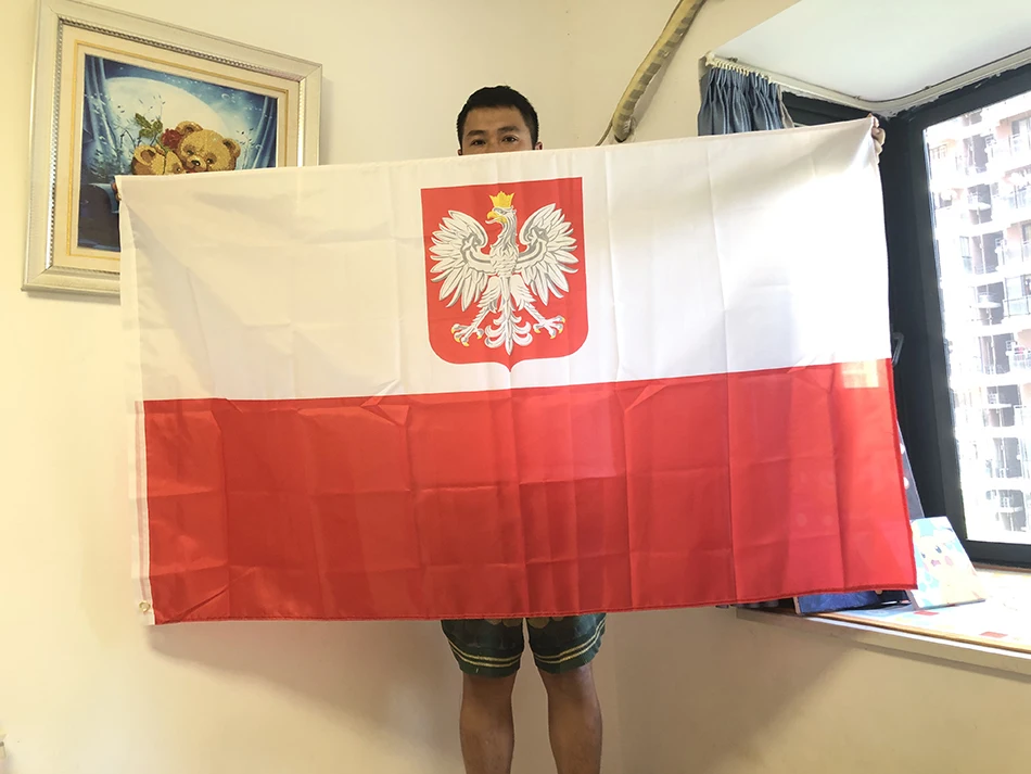 SKY FLAG Poland eagle flag 3X5Fts 90X150cm The Republic Of Poland Eagle flag polish flags white red EU Poland flags