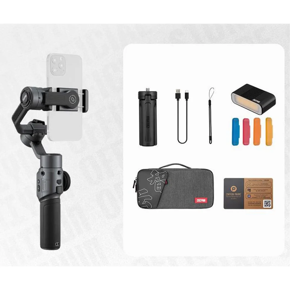 ZHIYUN SMOOTH 5 Handheld Phone Gimbal Stabilizer 3-Axis Portable Selfie Stick for Smartphone iPhone 14 Pro Max Huawei