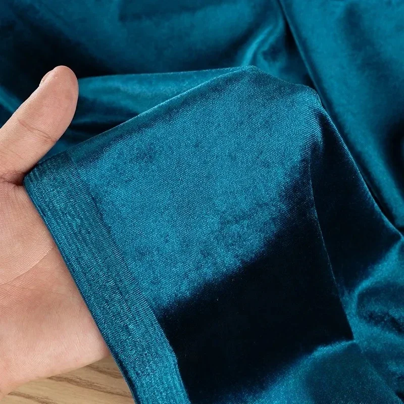 

Однотонная бархатная ткань, четырехсторонняя эластичная швейная одежда, базовая рубашка Cheongsam, широкие брюки, глянцевая бархатная ткань