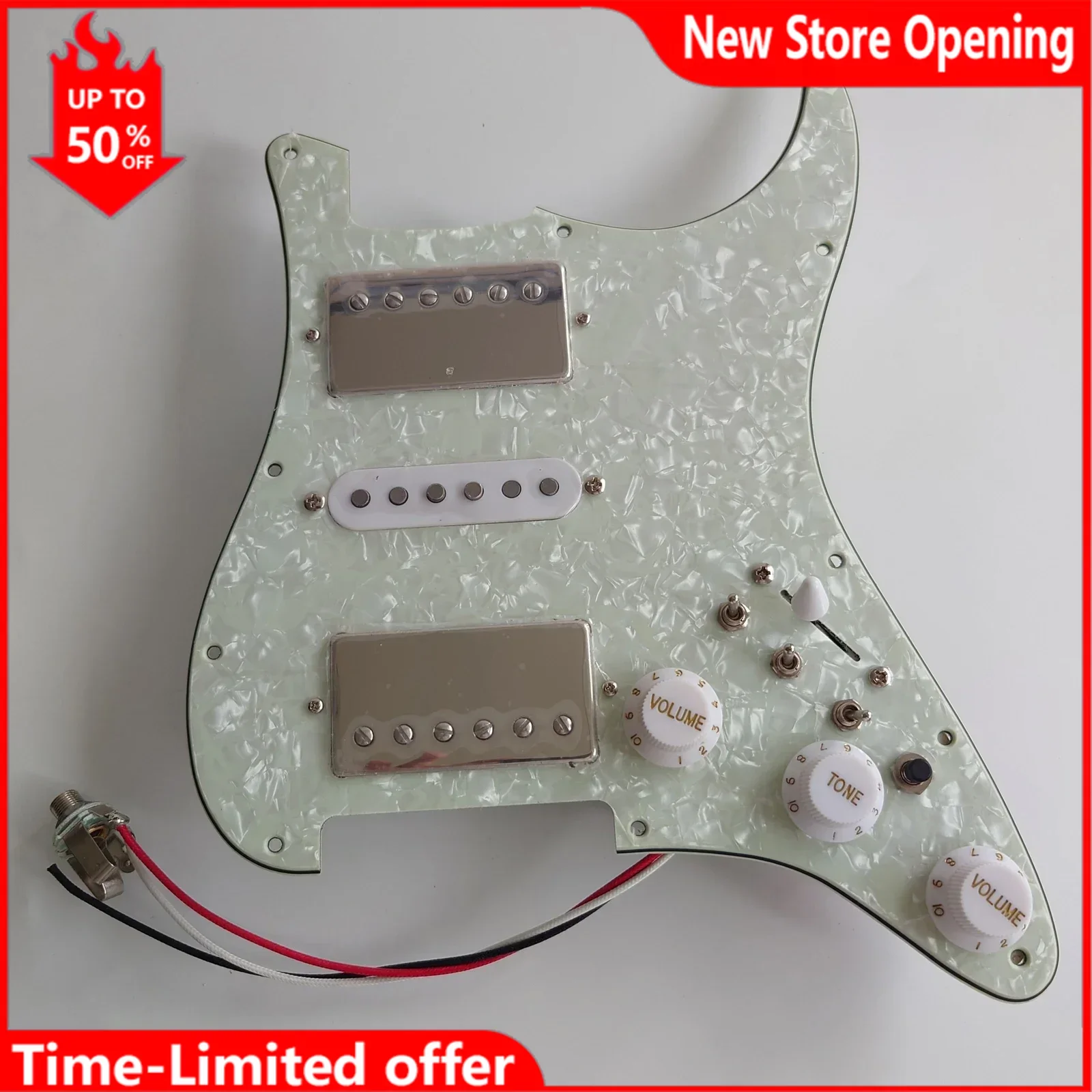 

Guitar Prewired Loaded ST Pickguard with HSH Alnico 5 Humbucker Pickups Set Coil Splitting Switch for ST Guitar Accessoires