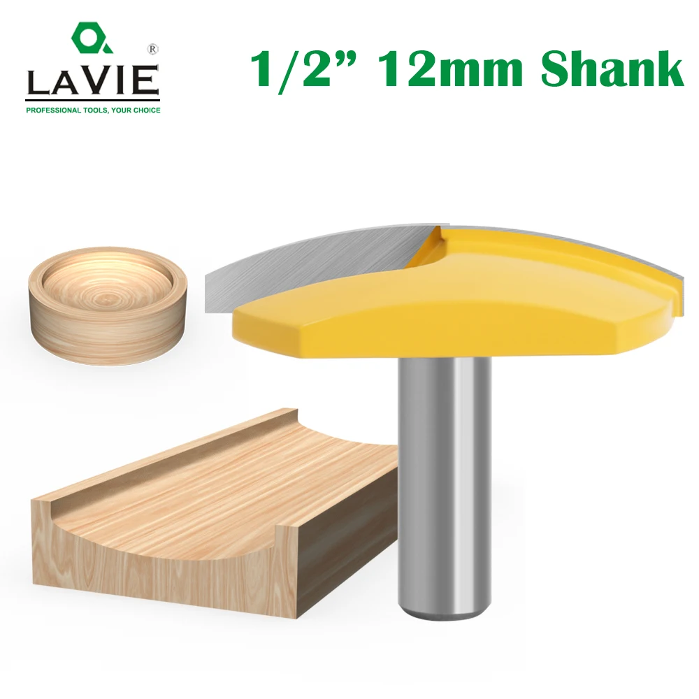 

LAVIE 1pc 12mm 1/2" Shank 2-1/2" Wide Big Bowl Router Bit 2.5" Radius Concave Radius Milling Cutters Wood Work Crown Bits 03039