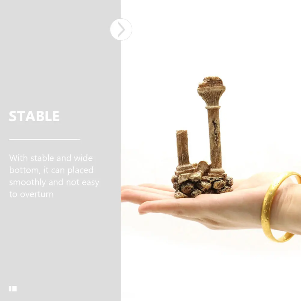 

Aquarium Decoration Fish Tank Landscape Ornament Roman Column Resin Marble Pillar Vintage Underwater Ruin Craft for Tank