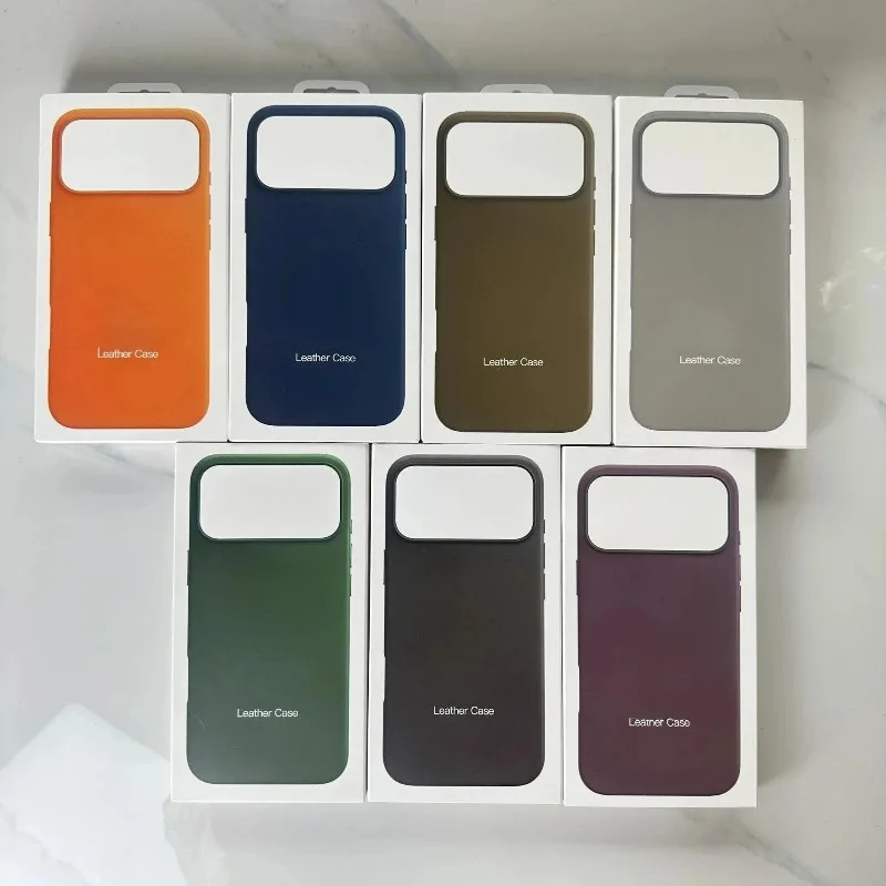 

Business Official Quality 1:1 Leather for MagSafe Charging Case for IPhone 17 Pro Max 16 15 14 13 Pro Max Back Anti-Drop Cover