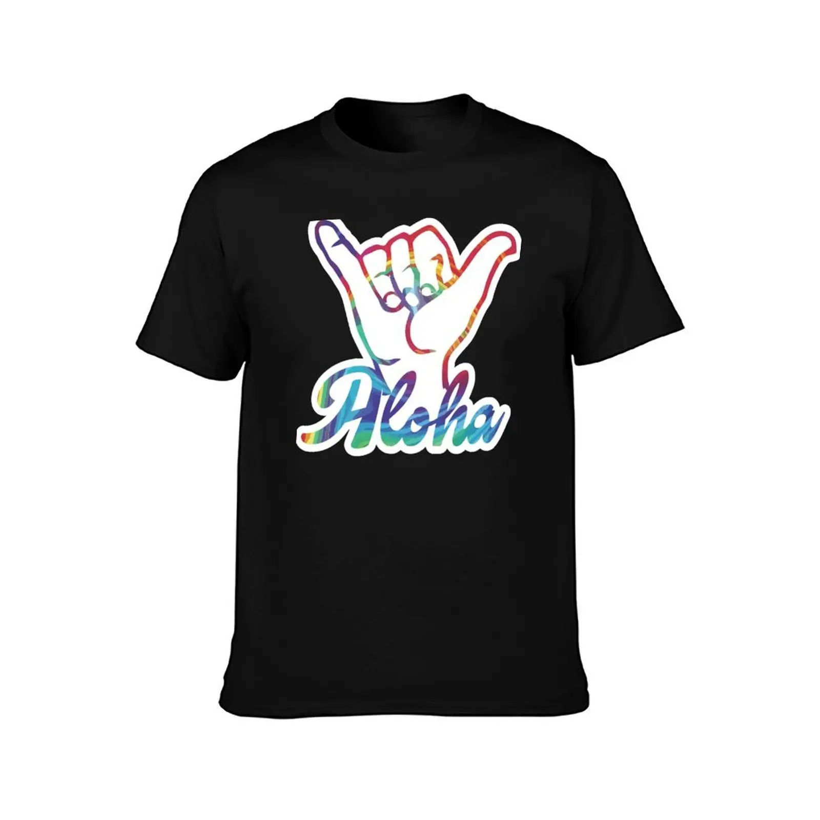 Shaka Hand, Hang Loose, Aloha, Tie Dye T-Shirt, Summer Casual Cotton Tee, Oversized Streetwear Tops, Vintage Graphic Print
