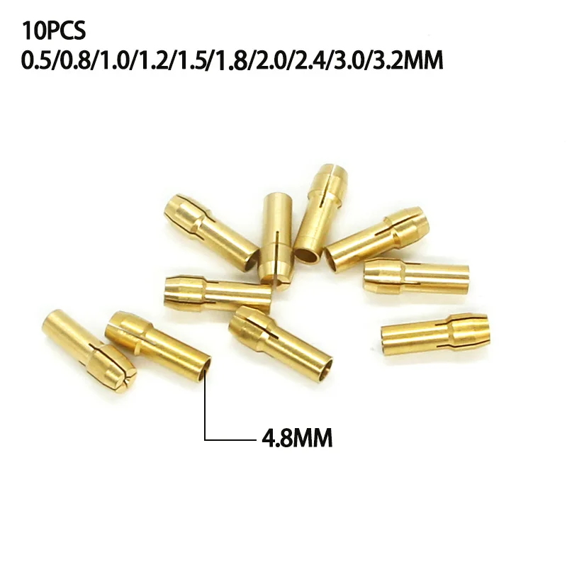 Brass Collet Mini Drill Chucks For Electric Motor Shaft Drill Bit Tool Chuck Adapter Quick Release Keyless Bit Adapt