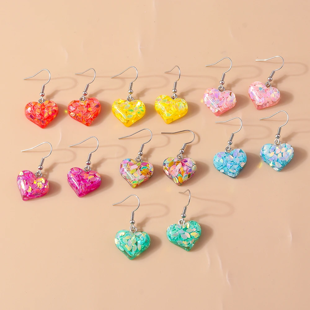 Ethnische Legierungs-Ohrringe mit Herzanhänger für Damen und Mädchen, Party- und Festival-Schmuck, Geschenke – Detail 31