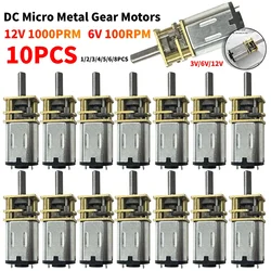 10PCS-1 Micro Metal Gear Motors 150/100/1000RPM Geared Wheel Gear Motor DC 3V/6V/12V N20 Electric Gearbox Motor DIY RC Robot Car