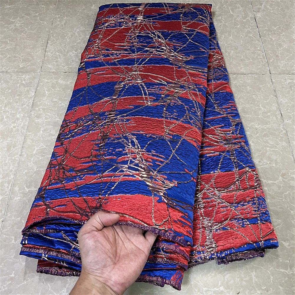 

2024 High Quality African Nigerian Tulle Lace Fabric Organza Embroidery Guipure Party Gown Dress Brocade Jacquard Wedding 5Yards