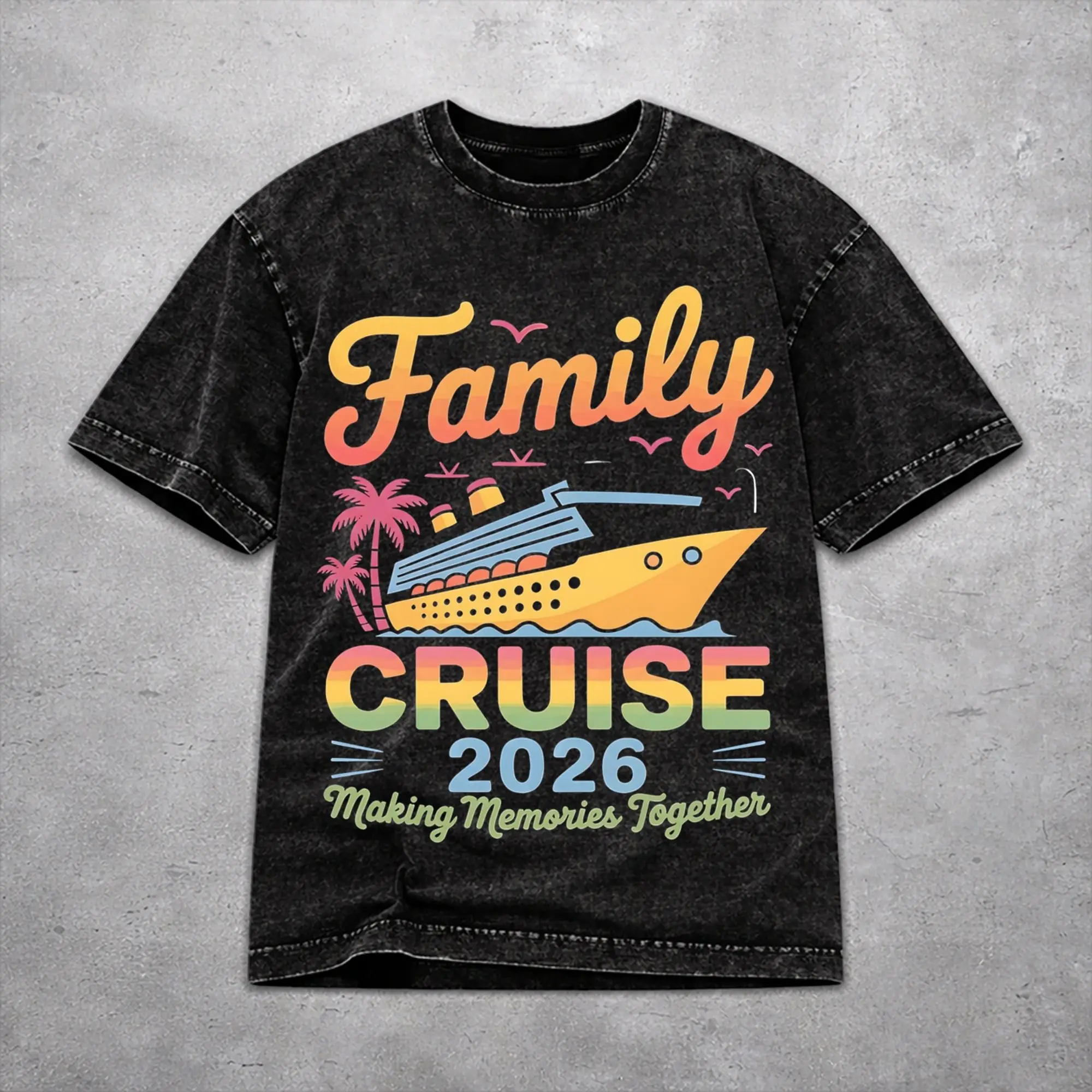 Vintage Women Men Family Cruise 2026  Tee Shirt Cotton Washed Making Memories Together T Shirts Outfits