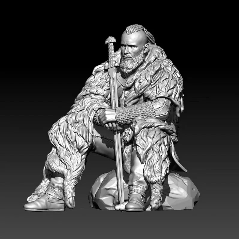 1/24 75mm  1/18 100mm Resin Model Kits Viking Warrior  Figure Unpainted No Color RW-1139