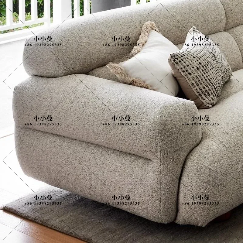 Nordic cotton and linen fabrics are simple and modern small apartment living room straight row three-person sofa