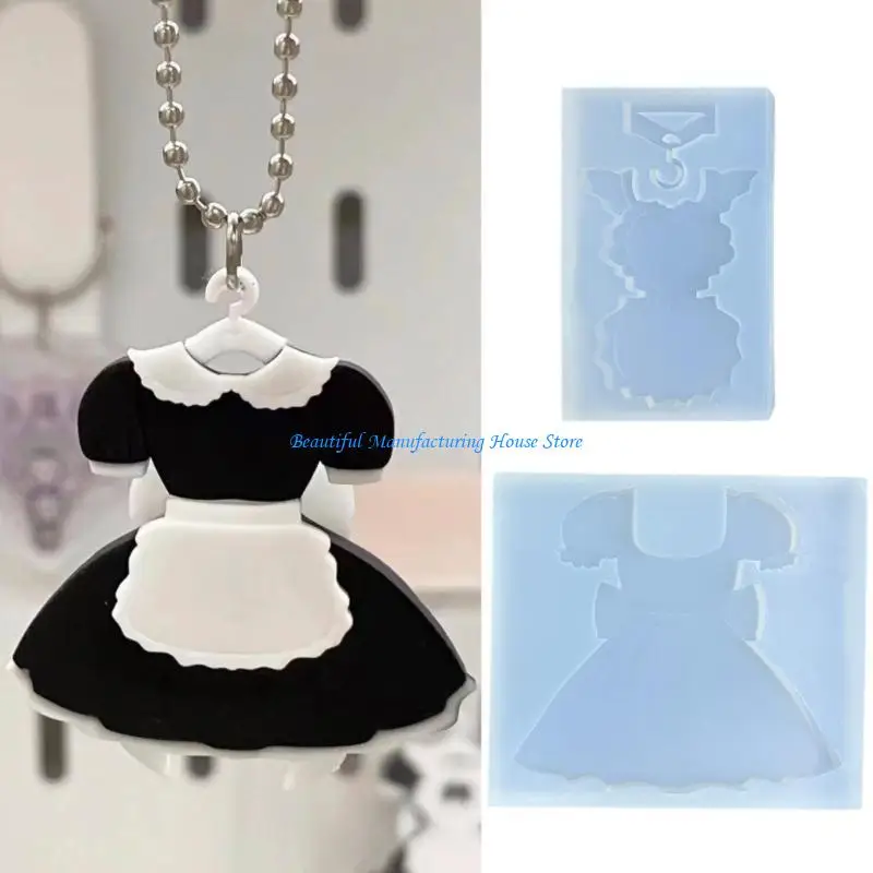 

E56A Convenient Maid Skirt Silicone Mold Maid Accessory Creating Resin Mould Fine Silicone Mold for Crafts Projects