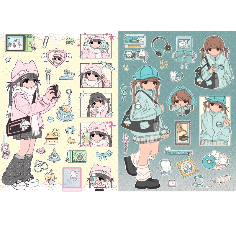 

2 шт. милых мультяшных наклеек в стиле аниме для скрапбукинга и поделок своими руками