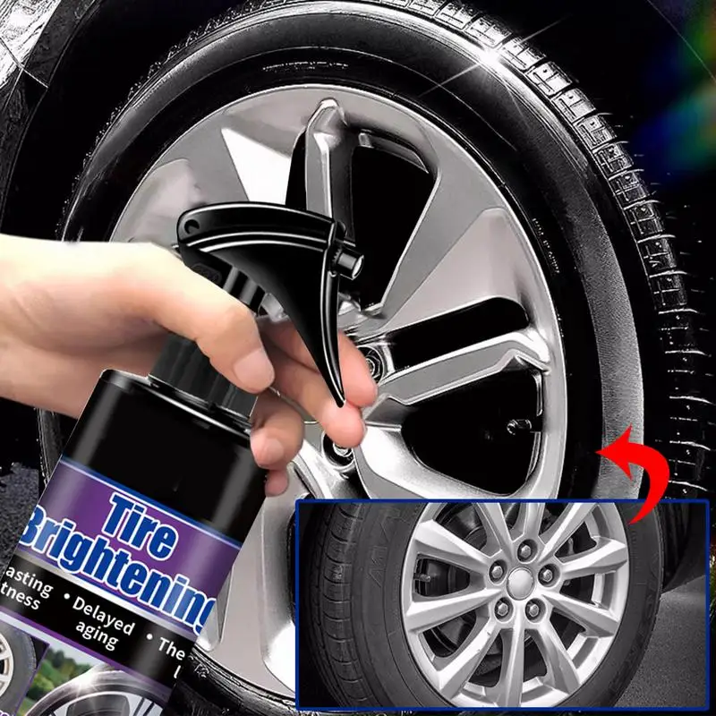 Tire Shine Spray 100ml High Shine & Durability Long-Lasting Coating Agent UV Protection Repels Dirt & Water Coating Agent