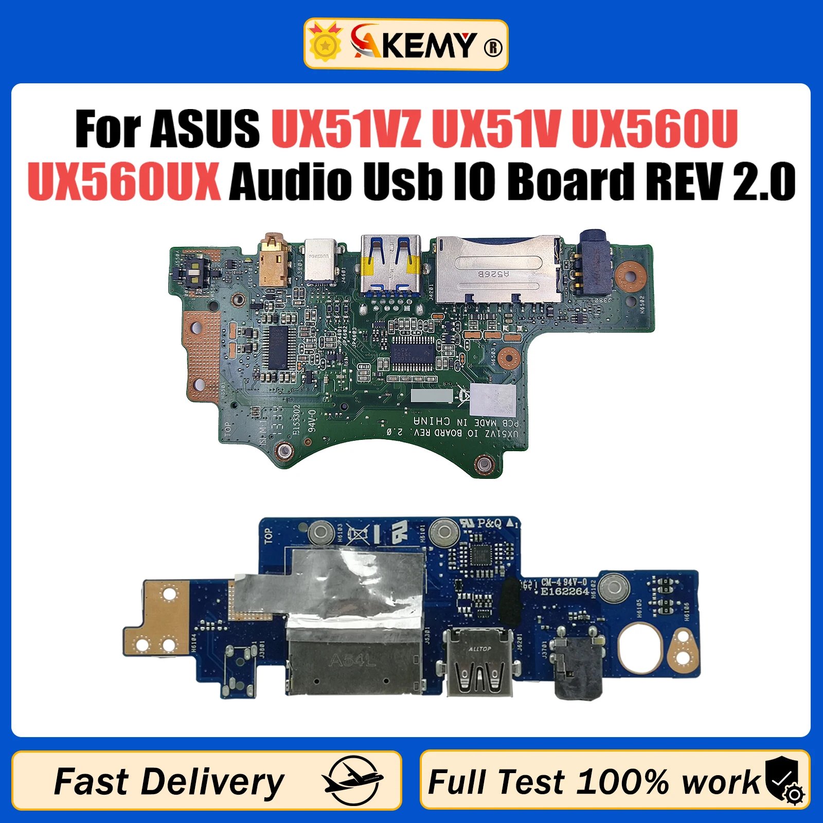 

For ASUS UX51VZ UX51V UX560U UX560UX UX560UA Q534UX Laptop Audio Usb IO Interface Board REV 2.0 100% Tested Fast Ship