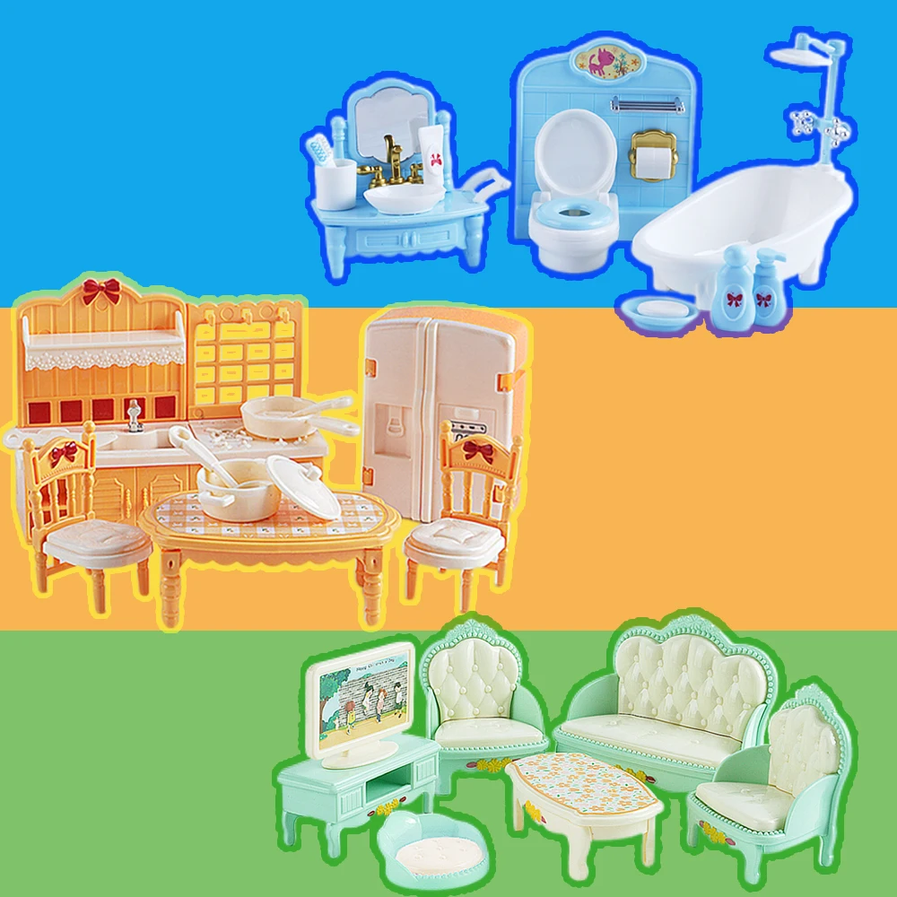 Puppenhaus Multi Color Theme Möbel Modell 1/12 Miniatur Wohnzimmer Küche Badezimmer Möbel Ornament Kindergeschenk – Detail 2