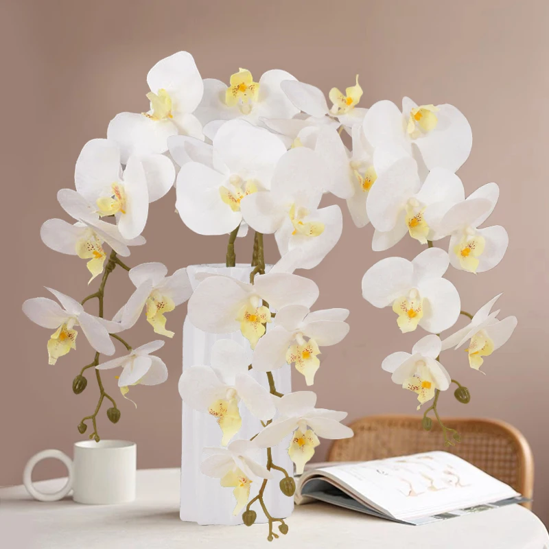 100CM Artificial Butterfly Orchid Flower 9Heads Colorful Moth Orchids Fake Flower Wedding Party Decoration for Home DIY Vase