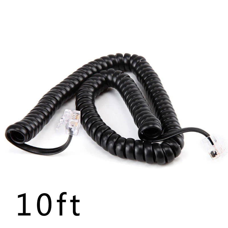 Telephone Cord Straighten Microphone Receiver Line RJ10 Connector Copper Wire Phone Volume Curve Handset Cable