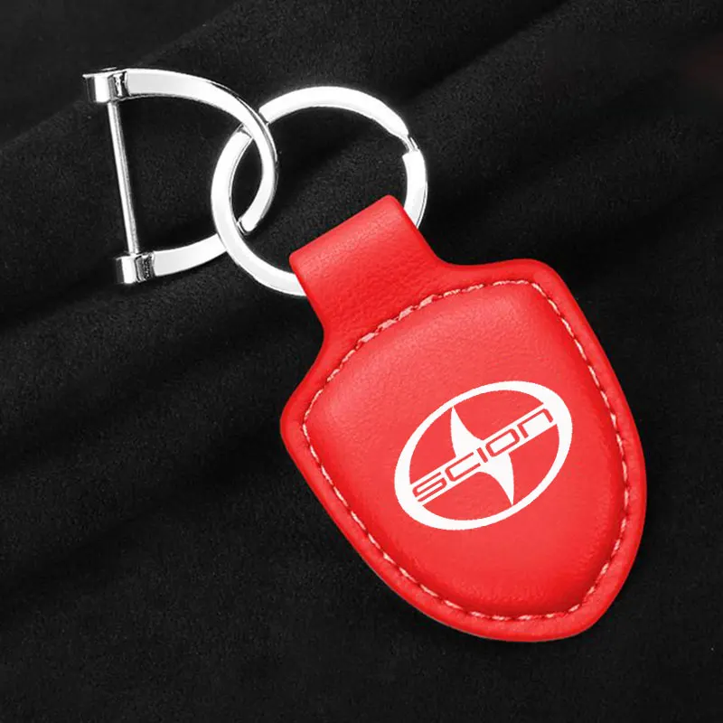 

For Toyota scion Car keychain creative decoration key circular ring lock buckle pendant leather for SCION XA XB XD IQ TC 2018