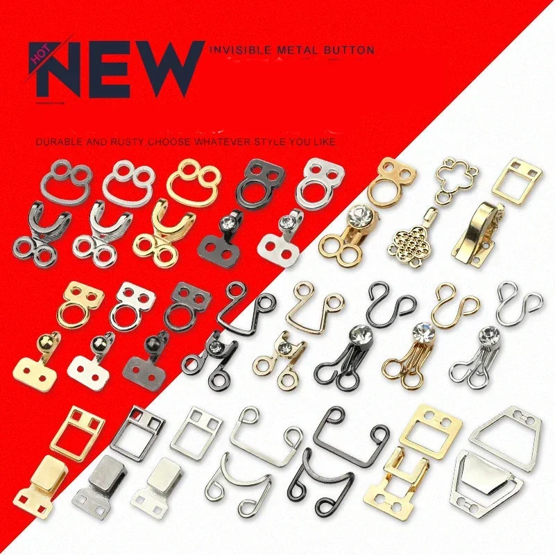 1/2/5pcs Metal Coat Buckle Stealth Hook Buttons Invisible Dark Buckle DIY Sewing Clothing Accessories