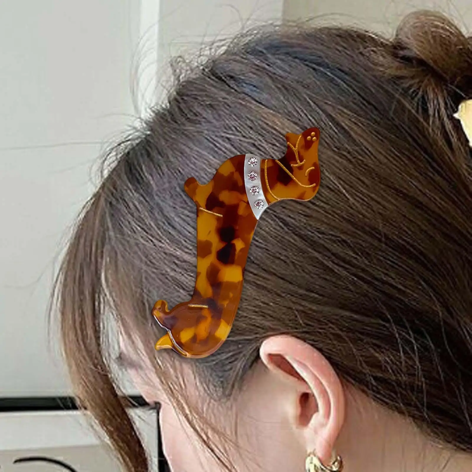 Animal Cão Grampos de Cabelo para Mulheres e Meninas, Headpiece, Hairclip, presilhas para Cabelo Encaracolado, Cabelo Liso, Cabelo Fino, Todos os Tipos, Escritório