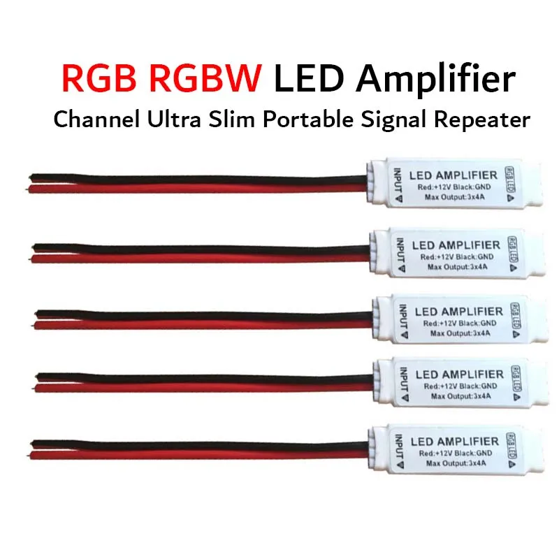

DC 12V/24V Mini LED Controller 4Pin 5Pin LED Amplifier Channel Ultra Slim Portable Signal Repeater For RGB RGBW Led Strip Light