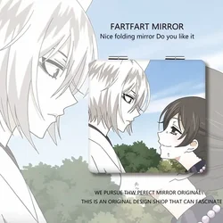 7x6.5cm, Kamisama Love, Folding Double-sided Makeup Mirror, Portable Travel, Mini Light, Anime Cute Girls Kids,Magnifying,Square