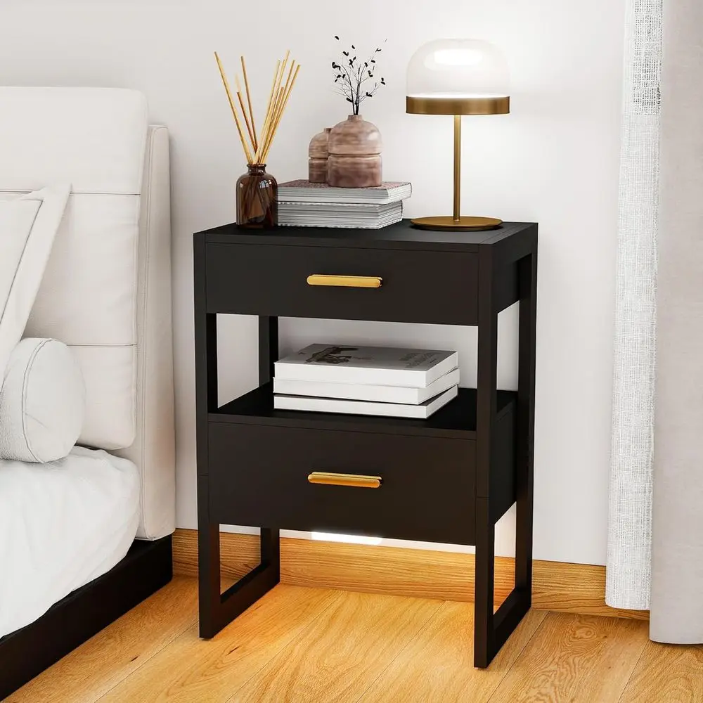 

Motion Sensor Nightstand with Storage, Modern End Table for Bedroom