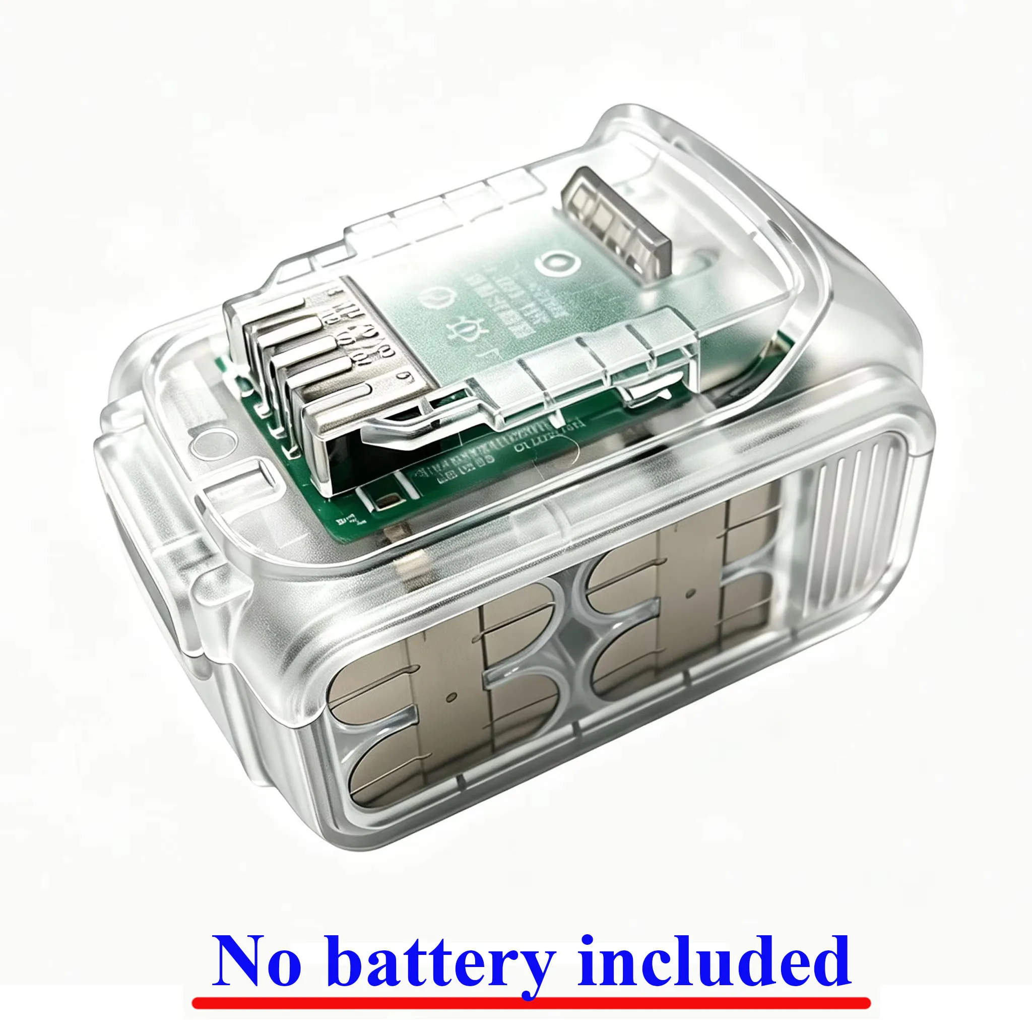 Transparent Lithium Batteries Case BMS PCBA Circuit Board For Dewalt 20V Li-ion Battery Storage Box 10X18650 Housings Kit Shell