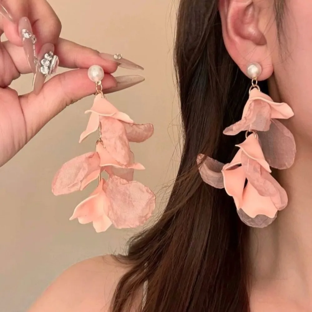 

Simple Fashionable Long Tassel Earrings Elegant Temperament Drop Earrings Luxury Retro Ear Hook Party