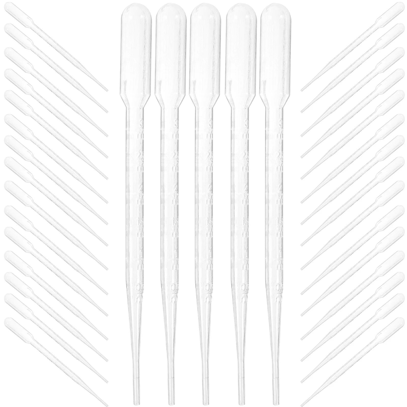 100pcs 3ML Plastic Transfer Pipette Washable Pasteur Pipettes Measuring Pipettors Disposable Dropper for Mixing Acrylic Paints