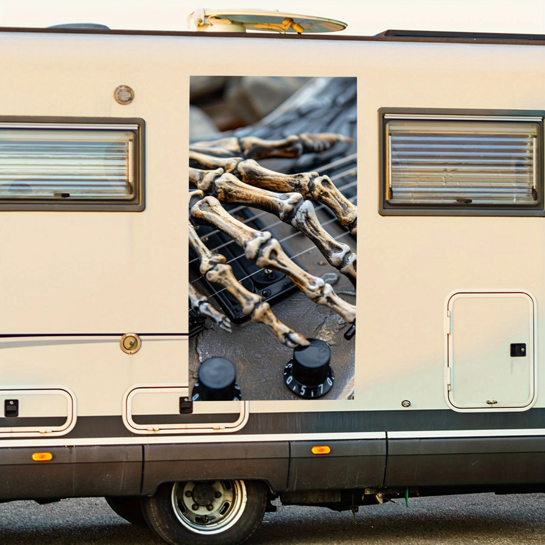 

Череп, гитара, рок, дом на колесах, наклейка на дверь автомобиля, ПВХ, самоводонепроницаемая палка, яркие авто внешние аксессуары, декор, защита, подарок для