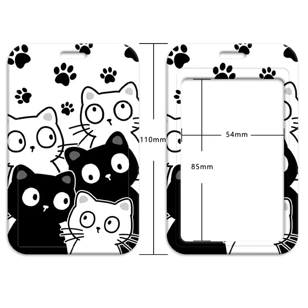 Cute Cat Paw Cat Credential Holder Keychain Keyring Accessories Gym Phone Straps Keys Neck Strap Hang Rope Phone Straps Keychain