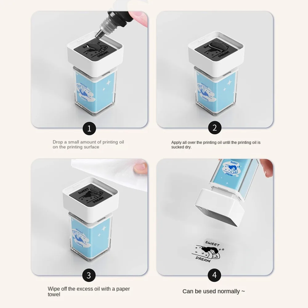 Kawaii Traceless Account Seal DIY Cartoon Seal Box Handmade Stamps School
