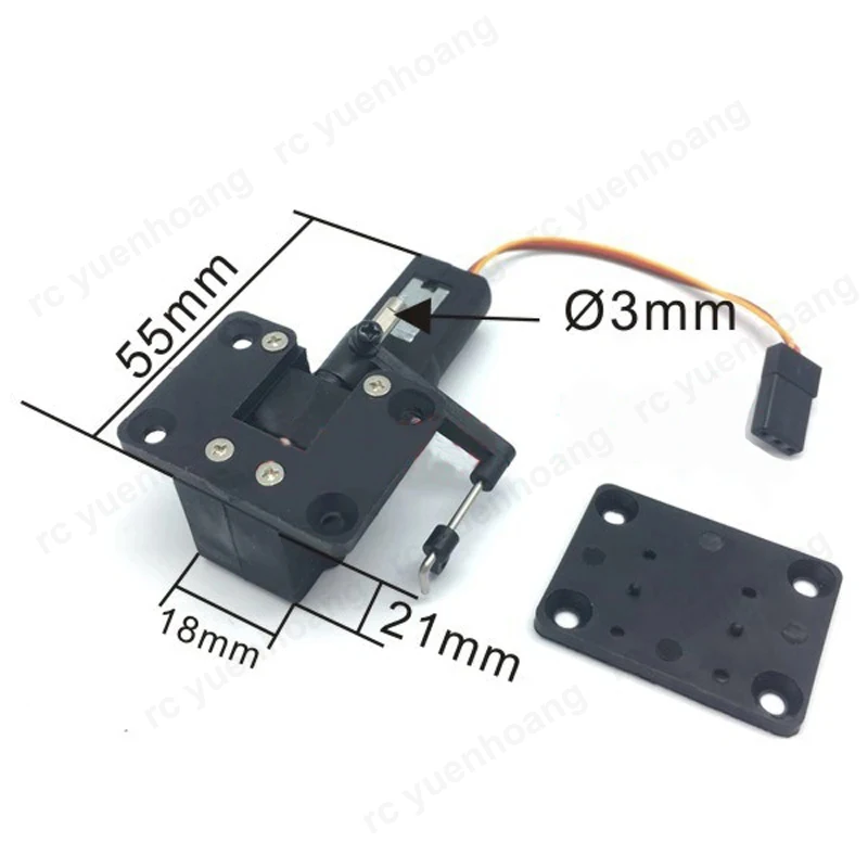 1 ensemble de train d'atterrissage en métal avec panneau fixe, prise JR, roue avant de direction, pièce d'assemblage absorbant les chocs pour avion à voilure fixe RC