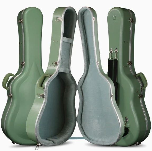 40/41 Inch Acoustic Guitar Hard Case with Backpack Straps - Waterproof ABS Shell Shockproof Folk Guitar Box